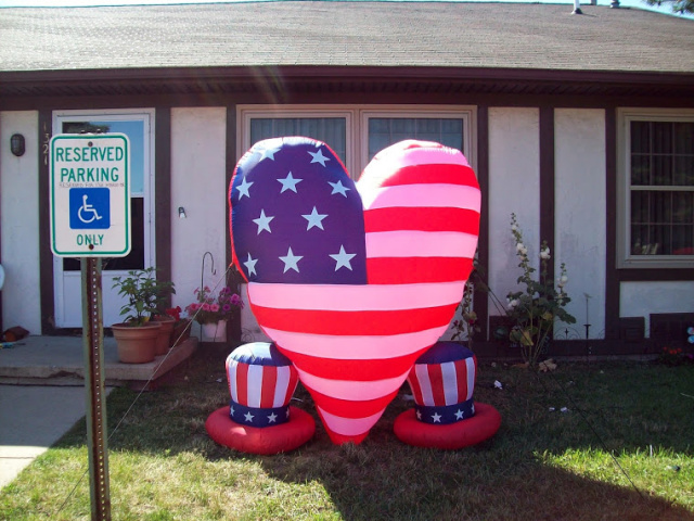 Two Hearts Patriotic Inflatable